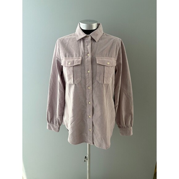 GAP Corduroy Shirt Size M Purple Orchid Utility Button Down Mini Cord - Picture 2 of 16